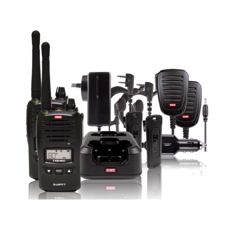 GME TX6160TP 5 Watt IP67 UHF CB Handheld Radio - Twin Pack - Contact us for Pricing and Availability